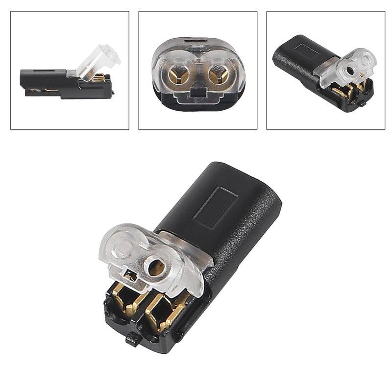 Meimom 20Pcs Double-Wire Plug-in Connector Led Light Strip Connectors 2 Pin, Quick Splice Wire Wiring Connector for AWG 20-24,2 Pin 2 Way Universal Compact Wire Terminals, No Wire-Stripping Required - Image 4